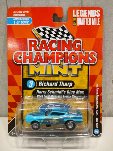 RACING CHAMPIONS 1973 RICHARD THARP "HARRY SCHMIDT'S BLUE MAX" FORD MUSTANG FUNNY CAR 1:64 SCALE DIECAST