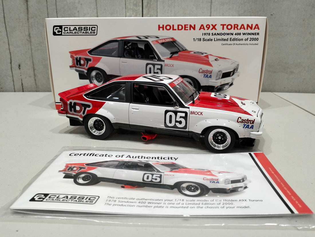 HOLDEN A9X TORANA 1978 SANDOWN 400 WINNER 1:18 DIECAST MODEL