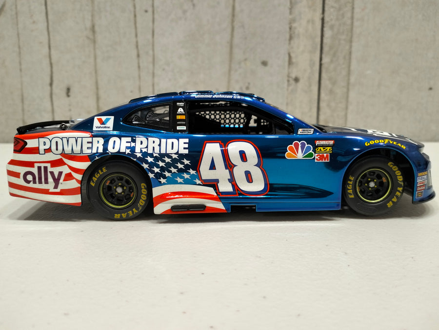 JIMMIE JOHNSON 2018 LOWE'S POWER OF PRIDE 1:24 ELITE COLOUR CHROME DIECAST 1 OF 40