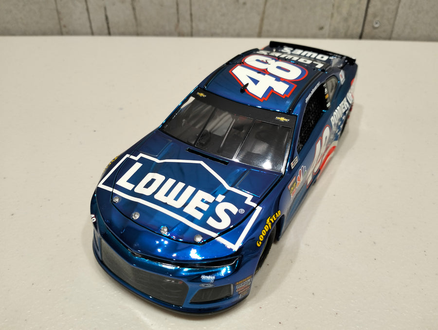 JIMMIE JOHNSON 2018 LOWE'S POWER OF PRIDE 1:24 ELITE COLOUR CHROME DIECAST 1 OF 40