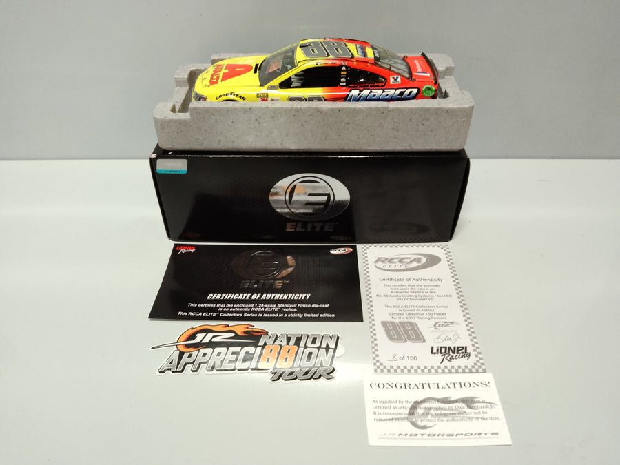 DALE EARNHARDT JR. 2017 AXALTA MAACO AUTOGRAPHED 1:24 ELITE DIECAST 1 OF 100