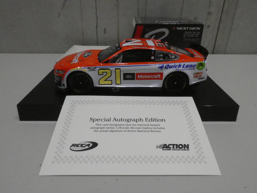 Harrison Burton Autographed 2022 Motorcraft 1:24 ARC Nascar Diecast