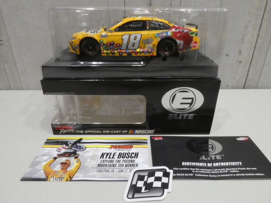 KYLE BUSCH 2021 M&M'S MINIS POCONO RACED WIN 1:24 ELITE DIECAST