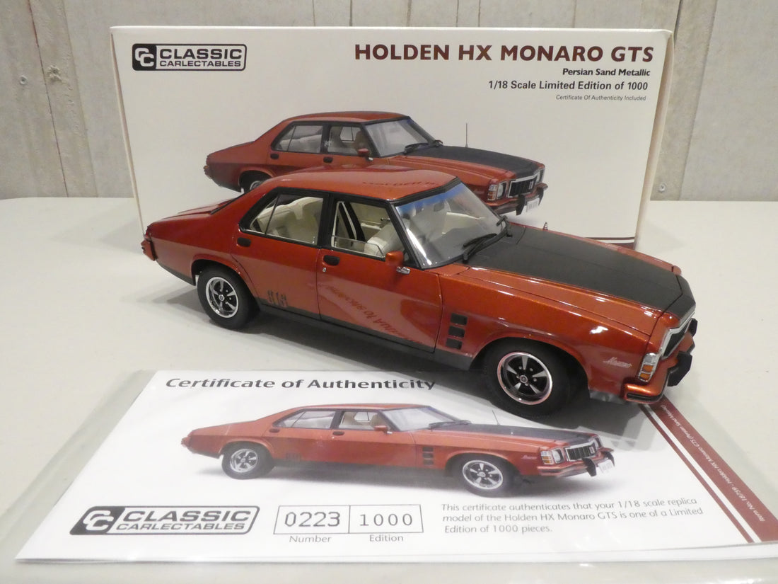 HOLDEN HX MONARO GTS PERSIAN SAND 1:18 DIECAST MODEL