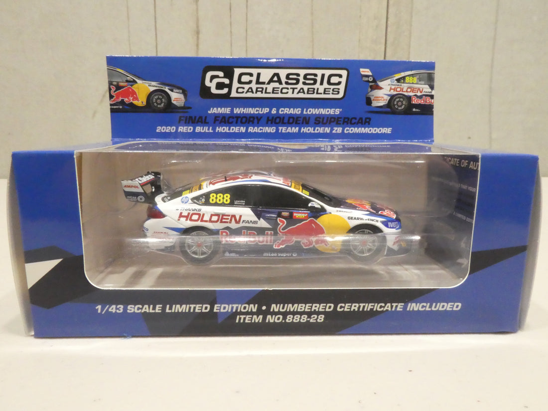 Jamie Whincup & Craig Lowndes Final Holden Factory Supercar Red Bull Holden Racing Team Holden ZB Commodore - 1:43 Diecast Model