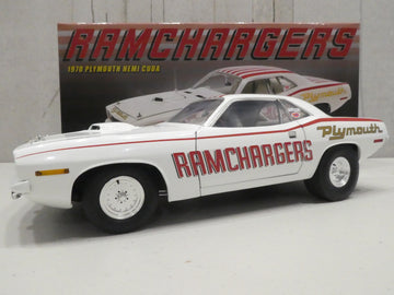 1970 PLYMOUTH CUDA SUPER STOCK - RAMCHARGERS 1:18 DIECAST - ACME