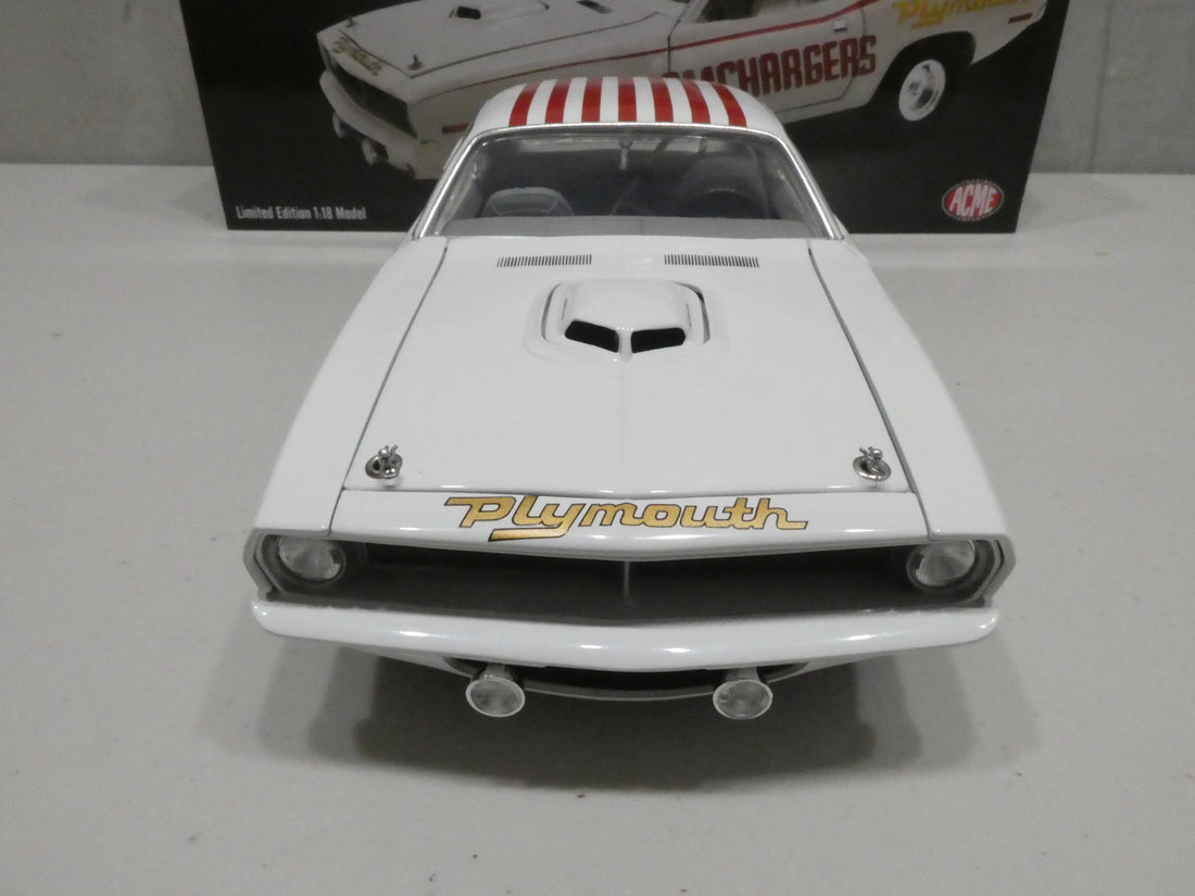 1970 PLYMOUTH CUDA SUPER STOCK - RAMCHARGERS 1:18 DIECAST - ACME