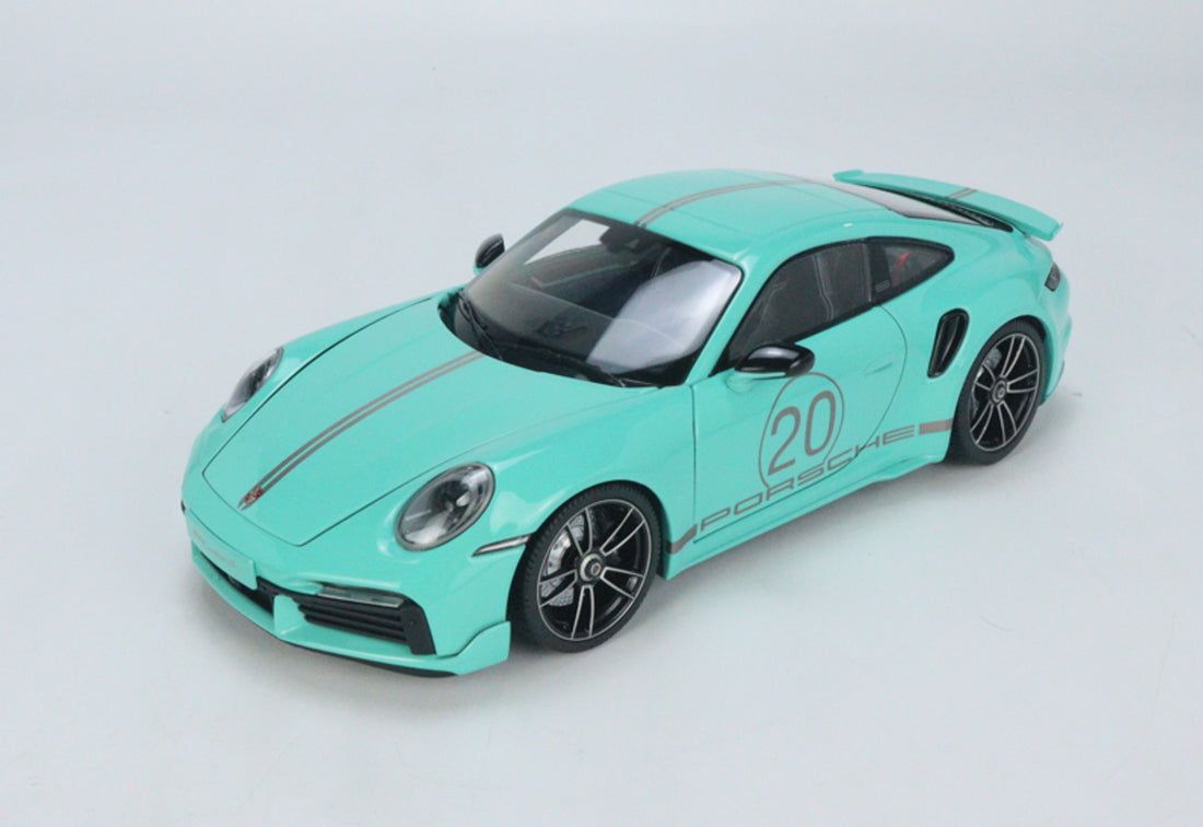 *PRE-ORDER* PORSCHE 911 - 992 - TURBO S COUPE SPORTS DESIGN - 2021 - MINT BLUE - 1:18 SCALE DIECAST MODEL - MINICHAMPS