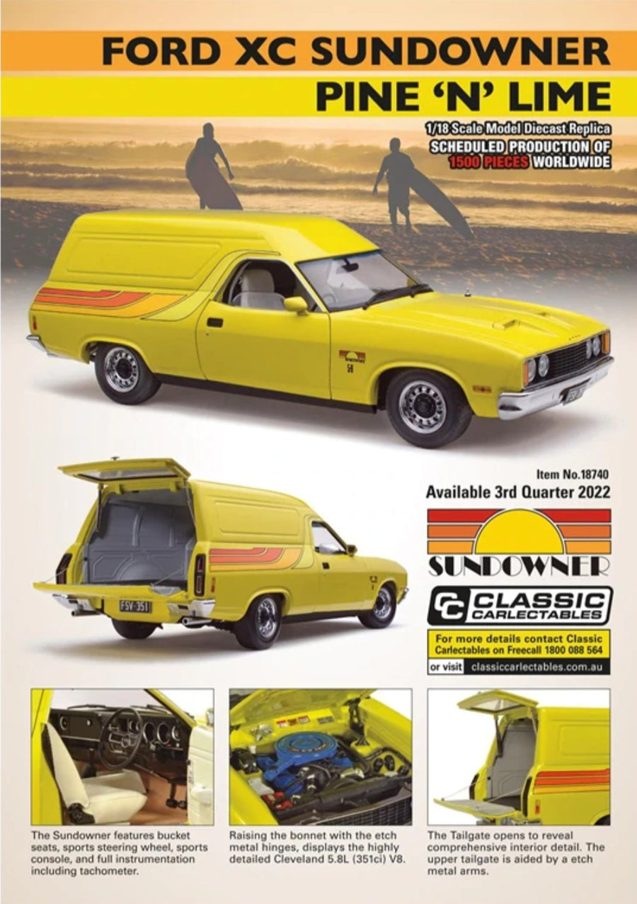 FORD XC SUNDOWNER PINE 'N' LIME 1:18 DIECAST MODEL