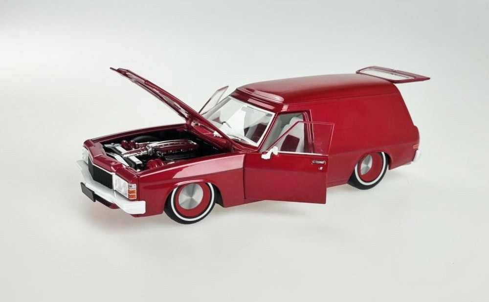 1975 HJ Holden Panelvan "Slammed" LS6 Twin Turbo - Wine Berry- 1:24 Scale Diecast - DDA Collectibles