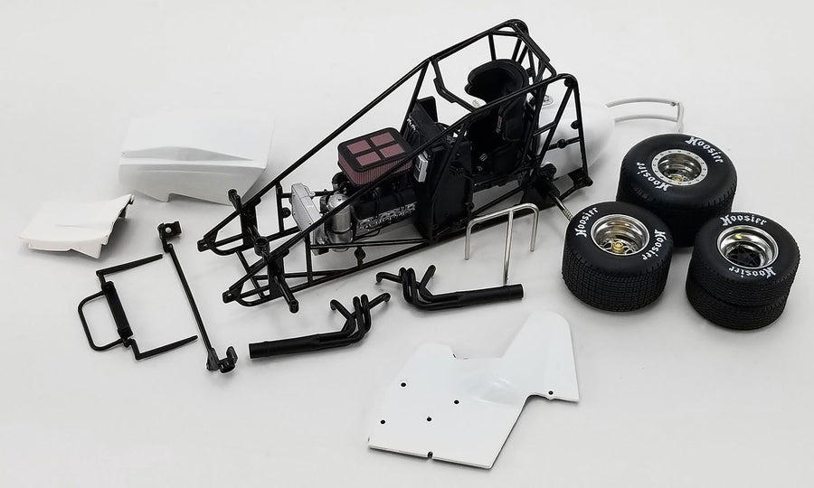 WINGED SPRINT CAR MODEL KIT - WHITE - 1:18 SCALE