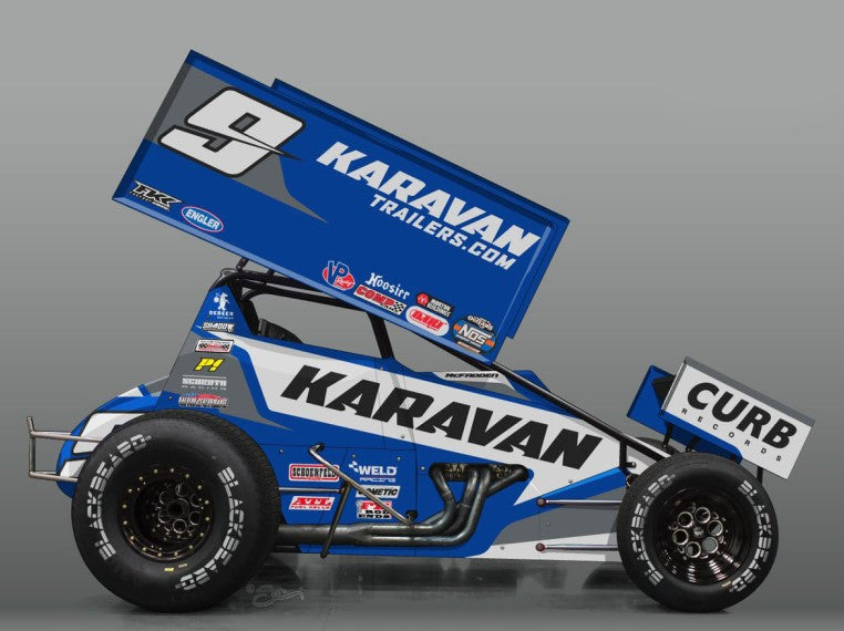 James McFadden 2021 Karavan Trailers #9 1:18 Sprint Car Diecast