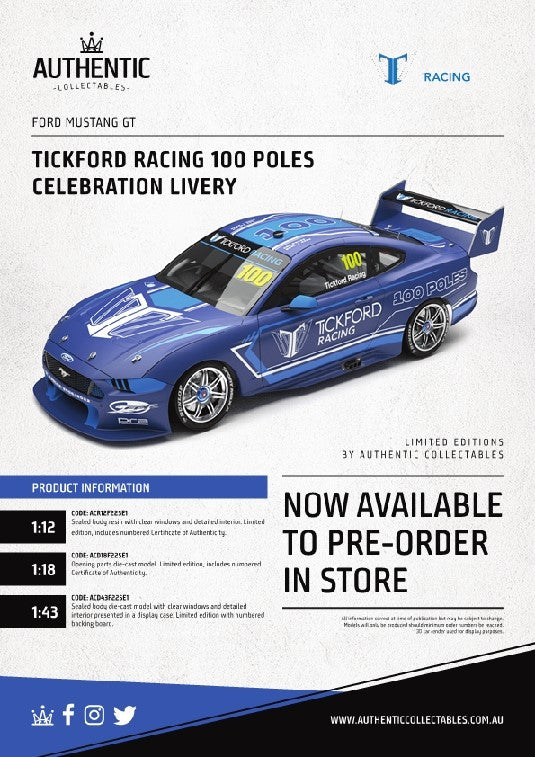 Ford Mustang GT - Tickford Racing 100 Poles Celebration Livery - 1:12
